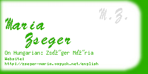 maria zseger business card